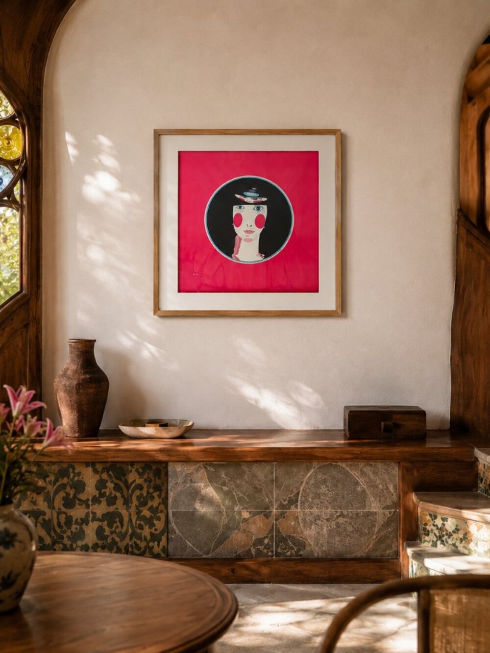 John Luke Eastman Matryoshka Portrait on Red Background 1974 Surrealist Pop Art
